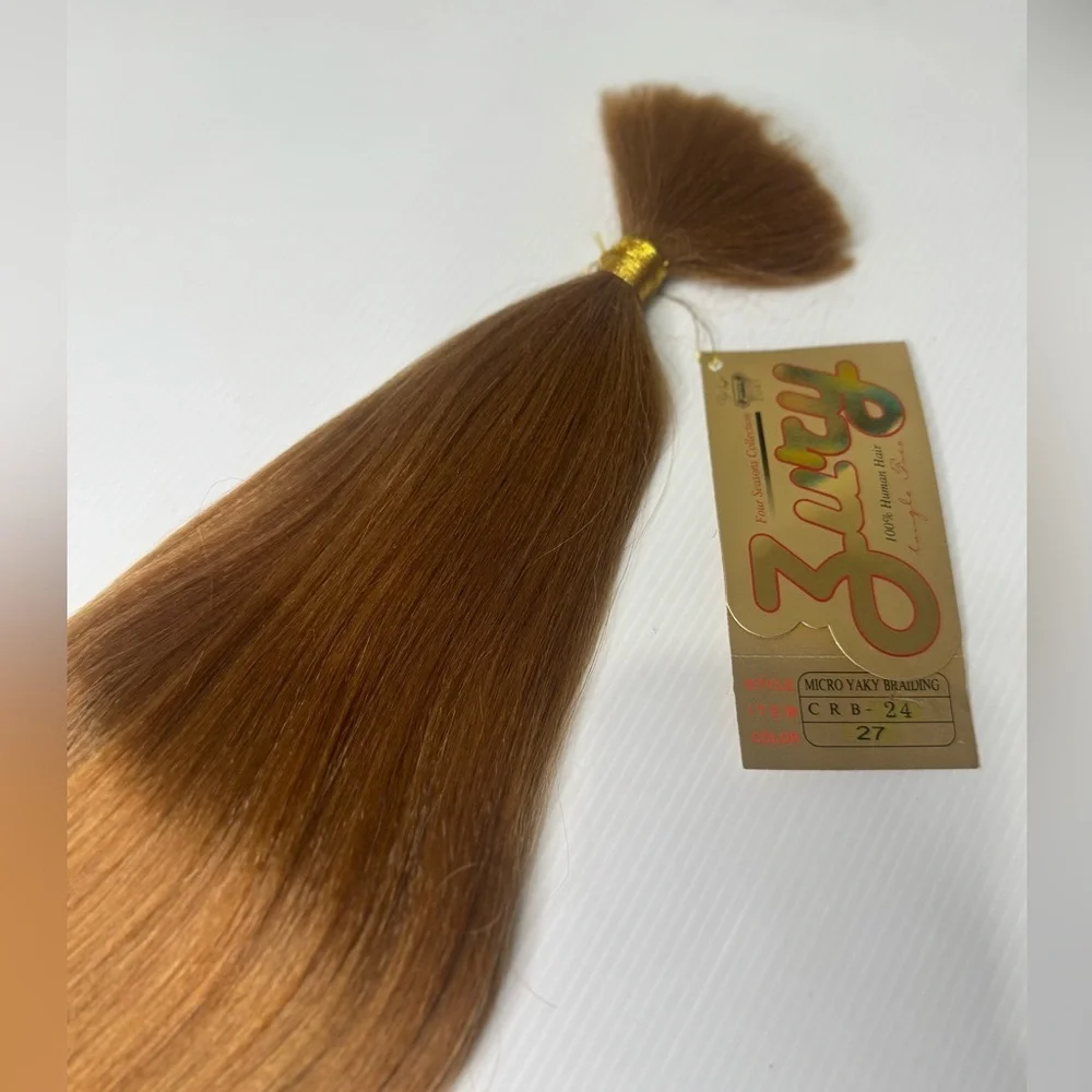 Zury 100% Human Hair Micro Yaky Braiding Hair 24” Color 27 CRB-24